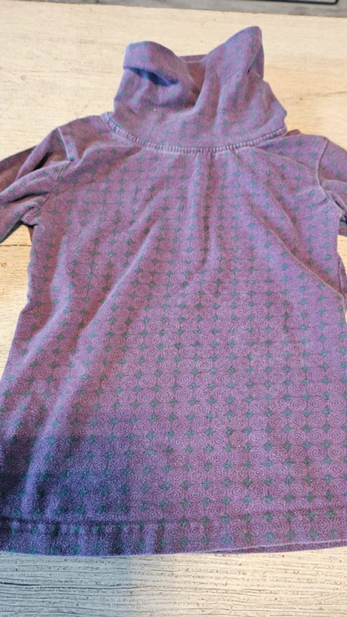 Sous pull mauve à dessin gris, manches longues, Disney, 4 ans - photo numéro 5