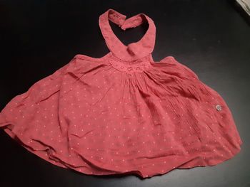 Débardeur tour de cou dos nu bébé 24 mois rose pois