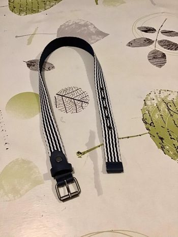 Ceinture garçon taille 70 marine et blanc