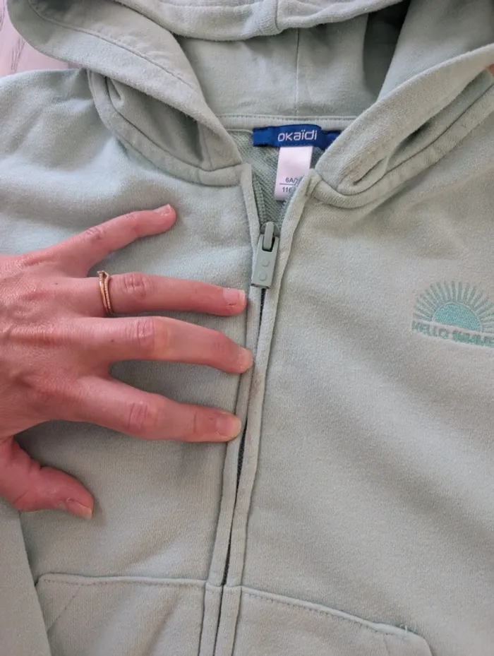 Gilet zippé vert pâle Okaïdi - photo numéro 4