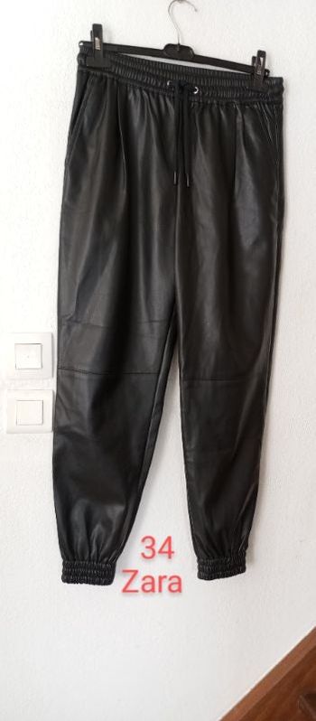 Pantalon simili cuir femme 34