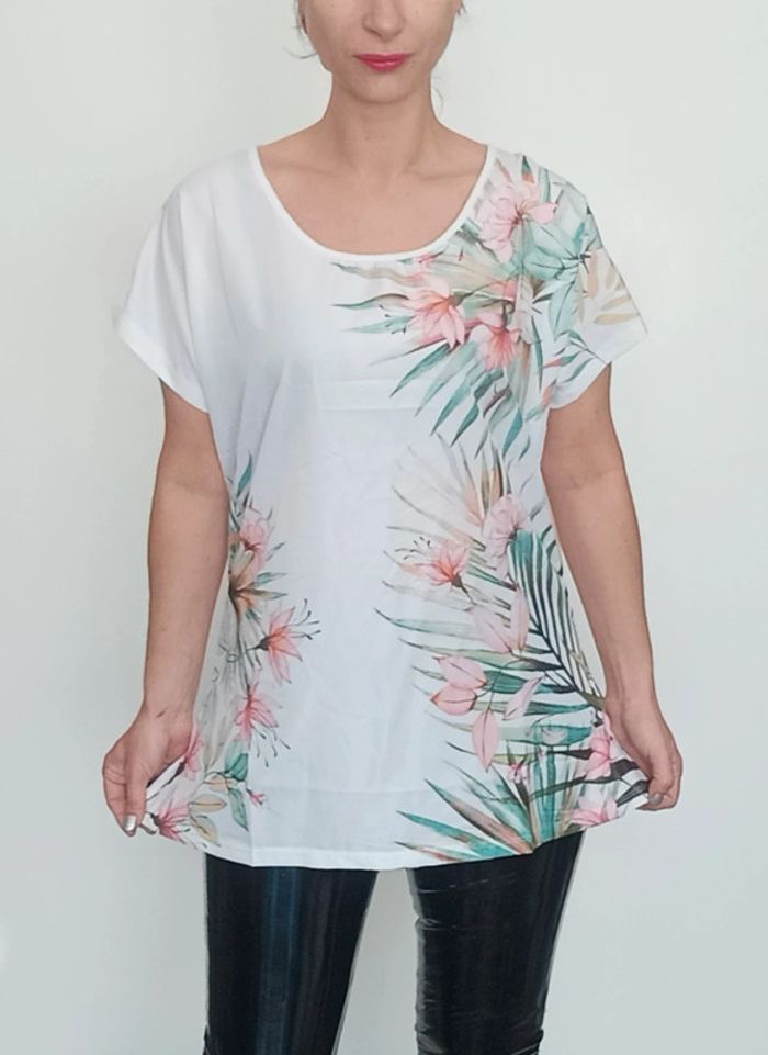 T-shirt été fluide fleuri Atlas taille 46/48