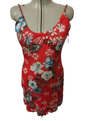 Robe à bretelles rouge multicouleurs H&M Taille 44