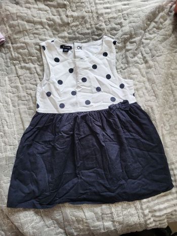 Robe à pois blanc et bleue