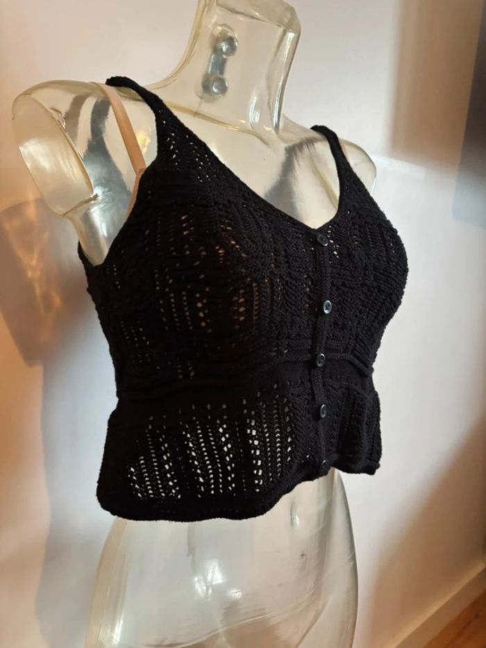 Top crochet  noir Jennifer L - photo numéro 3