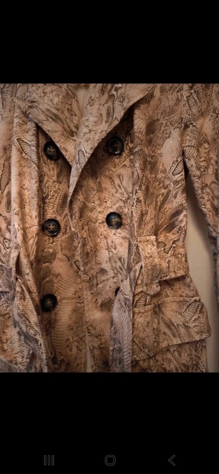 Veste avec ceinture et poches  motif peau de serpent taille 40 sinequanone - photo numéro 7
