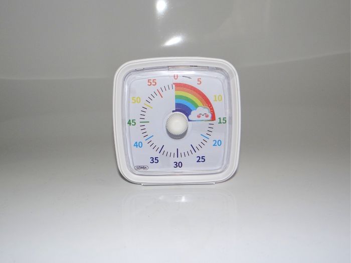 🕒Timer minuterie Visuelle silencieux enfant jeux arc en cie ⚪️ blanc  🌈 - photo numéro 6
