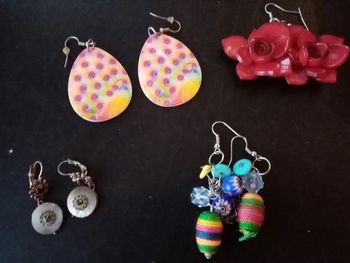 Lot de 4 boucles d'oreilles fantaisies
