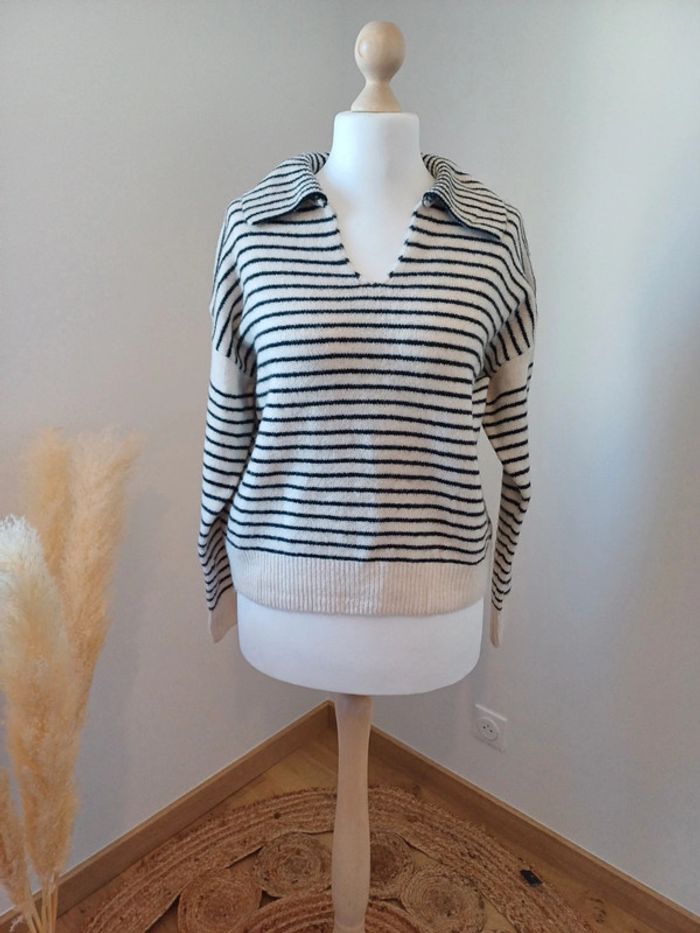 Pull rayé tout doux Moewy taille L 40