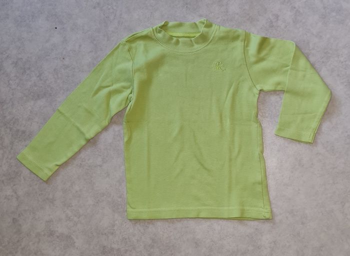t-shirt manches longues vert anis mixte 4 ans - photo numéro 5