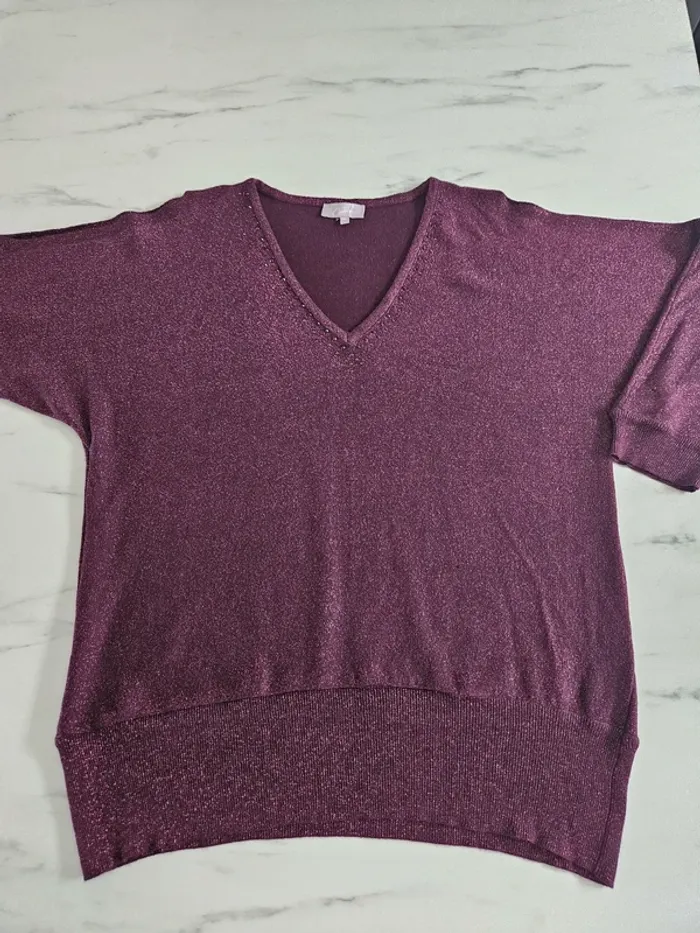 Cassis pull pailleté épaules nues taille XL - photo numéro 9