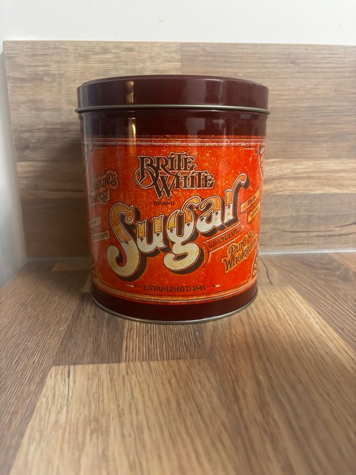 Lot de 3 boîtes en métal style vintage café thé sucre - photo numéro 2