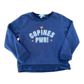 Vertbaudet Sweat bleu Copines Power Taille 6 ans