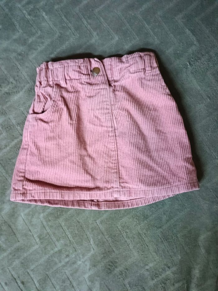 Jupe en velours rose
