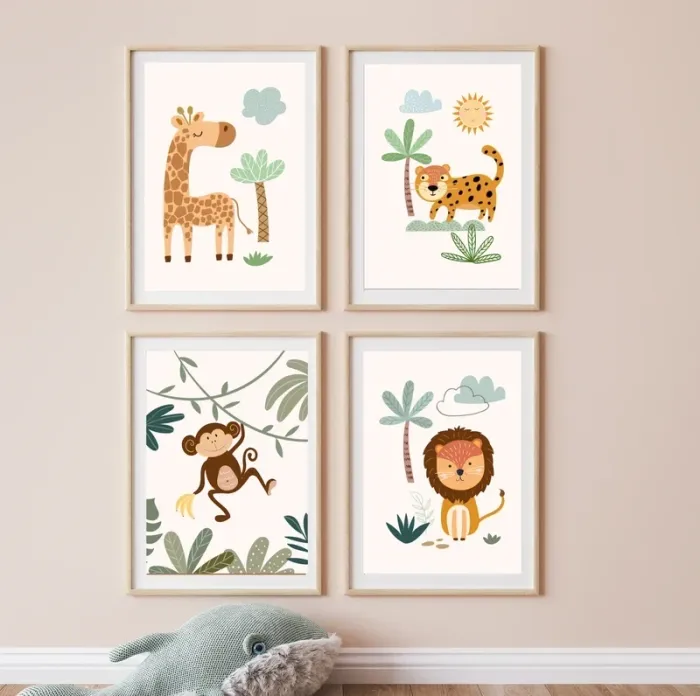 Affiches “Safari en Douceur” pour chambre enfant - photo numéro 3