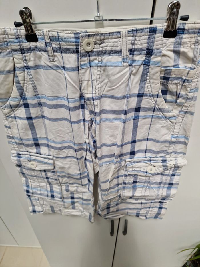 Short Bermuda Blanc A Rayures Bleues - photo numéro 2