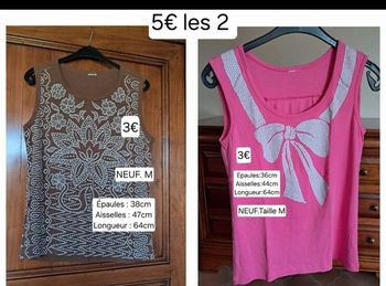 Lot de 2 débardeurs NEUFS femme Taille M