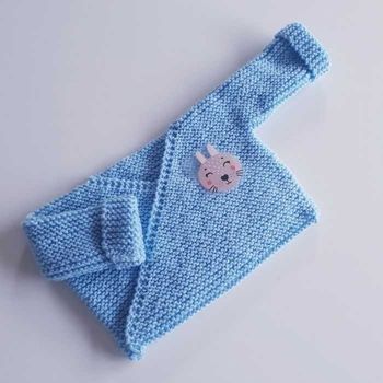 Brassière kimono bleue animal lapin taille naissance