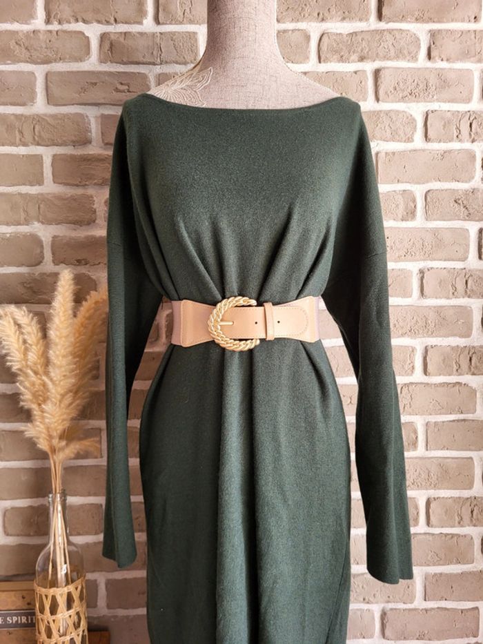 Robe pull en cachemire et soie vert foncé Eric Bompard - photo numéro 11
