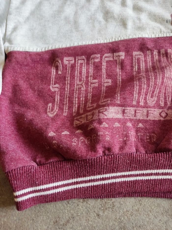 Sweat garçon gris clair bordeaux 4 and - photo numéro 2