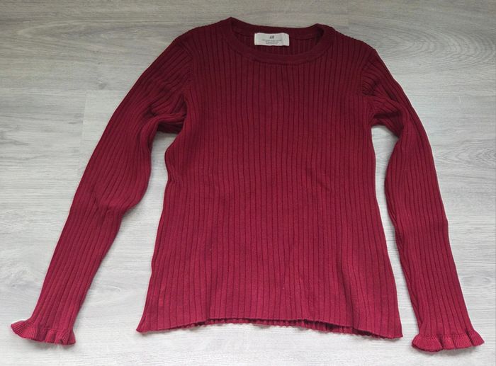 Pull H&M bordeaux manches longues - 10 ans