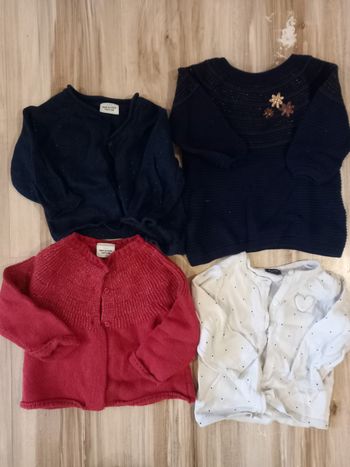 Lot 3 gilets+1pull 9M