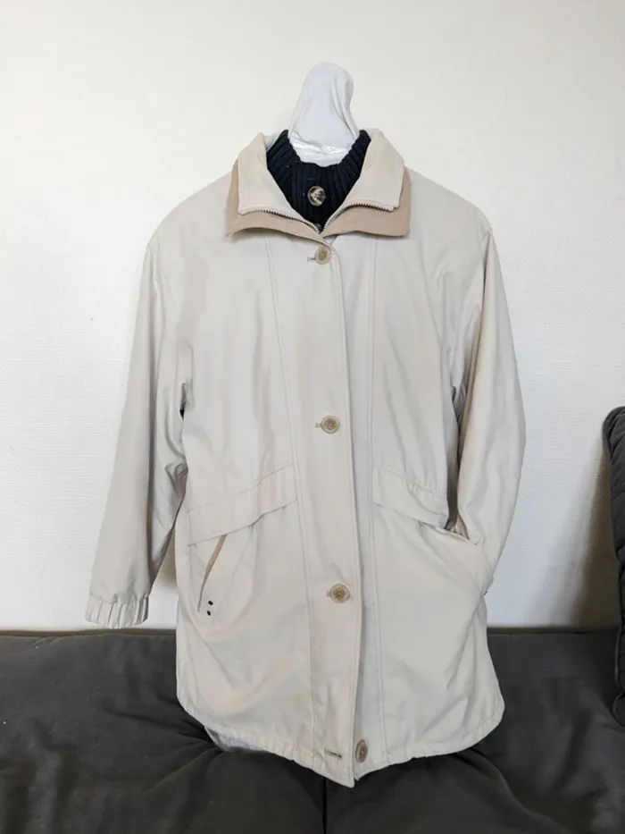 Trench mi-long C&A - beige et crème. - photo numéro 2