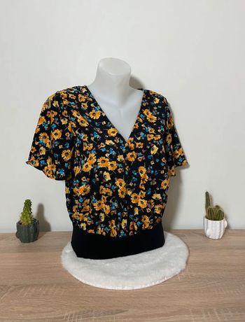 Body noir à fleurs jaunes Emery Rose