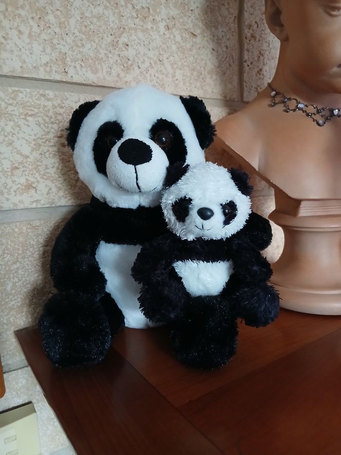 Duo Doudous-Peluches Panda *20 & 10 cm - photo numéro 2