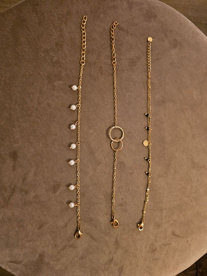 Lot 3 bracelets inoxydables - photo numéro 2