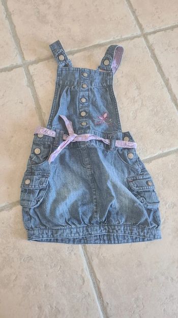 Robe salopette en jean papillon