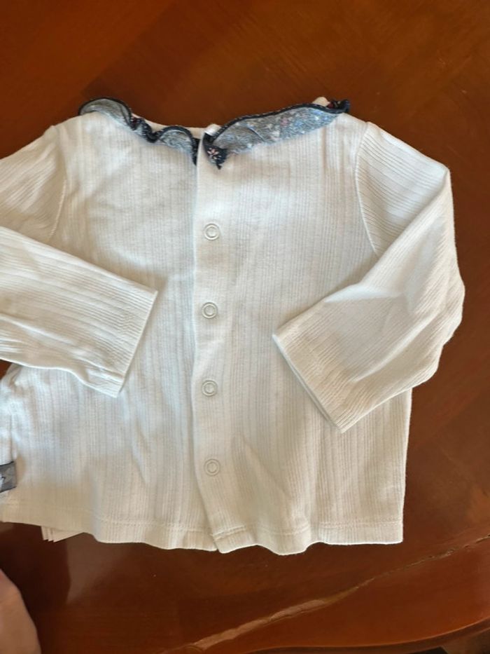 T-shirt manches longues, col fleuri, sergent, Major fille, six mois - photo numéro 5