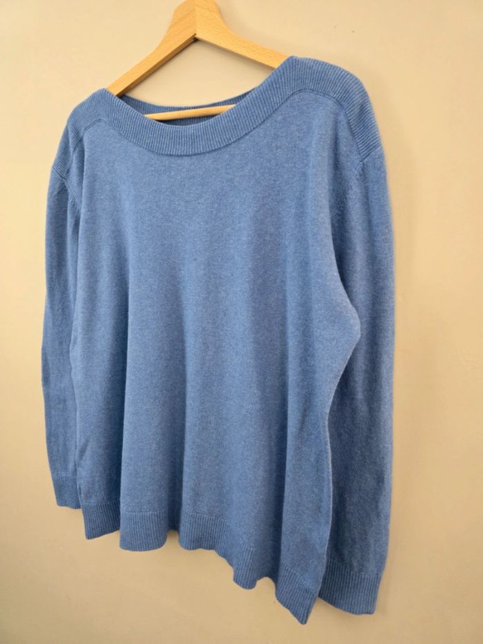 Pull col bateau L.L.Bean bleu pastel en maille douce femme taille XL - photo numéro 2