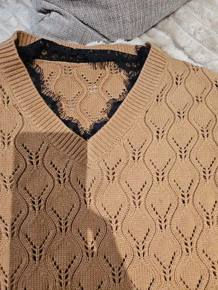 pull en laine marron clair - photo numéro 4