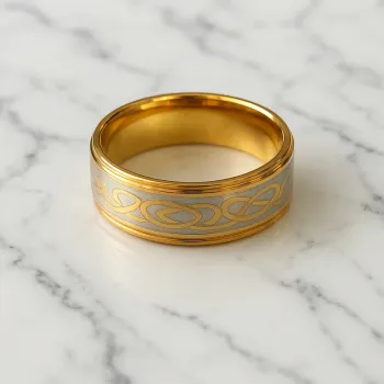 Bague homme celtique doré - taille 12 21,4mm