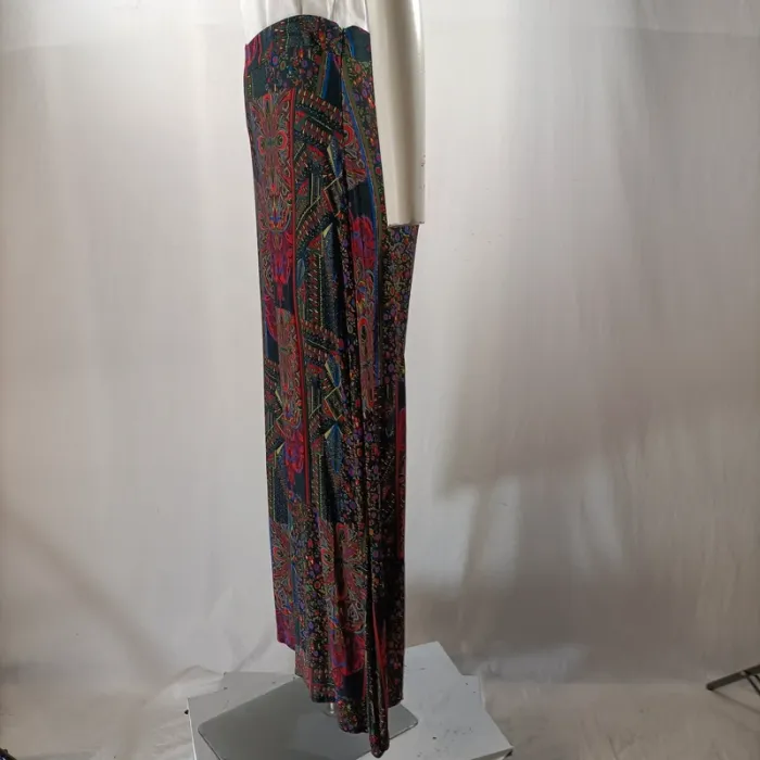 Pantalon large Desigual taille 40 coupe fluide imprimé bohème coloré - photo numéro 2