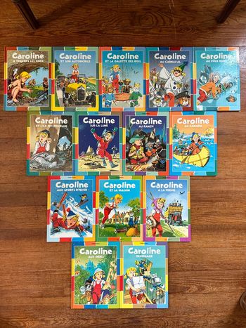 Lot de 14 livres Caroline édition couleurs bords damiers albums Pierre Probst