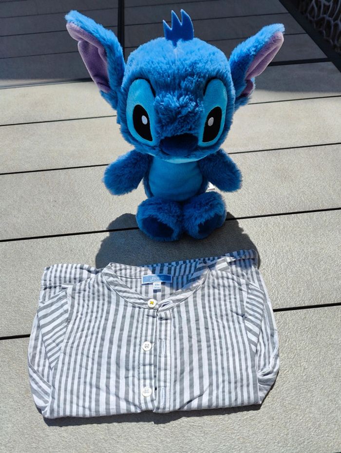 Chemise rayée grise col rond Jacadi 18 mois