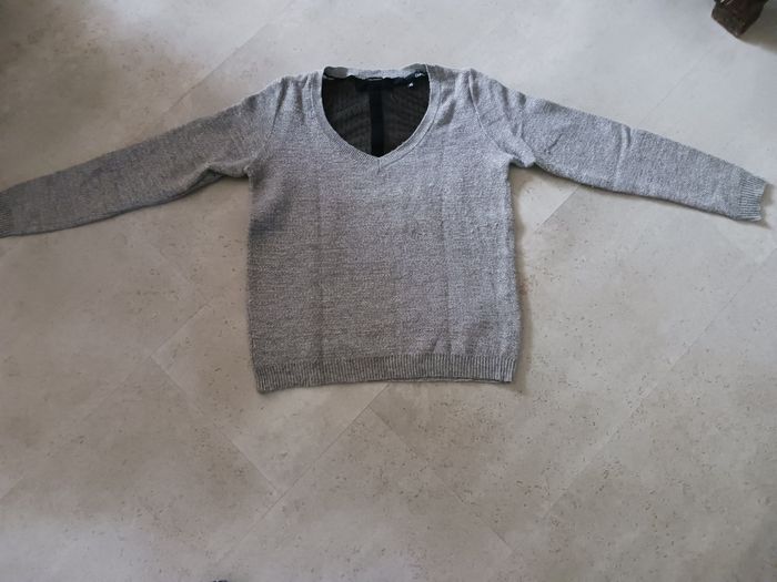 pull gris brillant et noir Taille XS soir 36-38 Etam Neuf - photo numéro 1