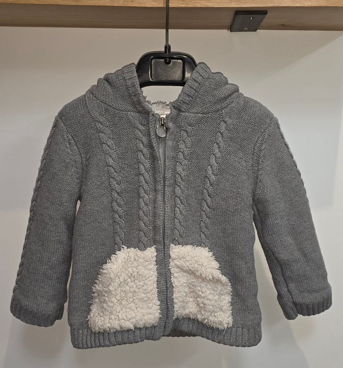 Gilet gris zippé chaud #orchestra 18 mois