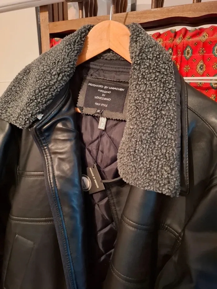 Magnifique manteau chaud neuf homme en simili cuir - photo numéro 7