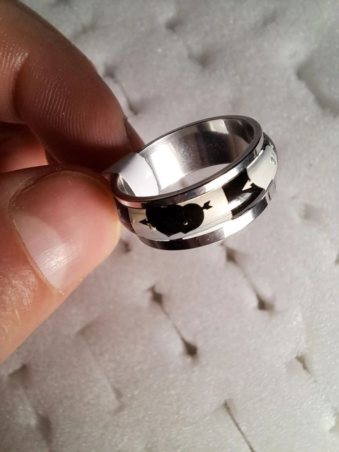 Bague acier inoxydable motifs