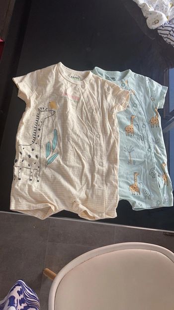 Lot de 2 grenouillères girafe