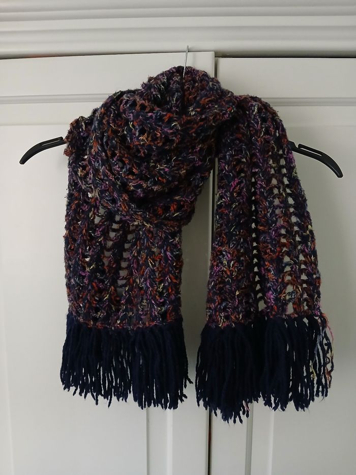 Echarpe laine bleu marine - Artisan - photo numéro 3