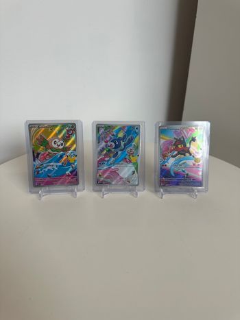 Lot de 3 Cartes Collections Illustrations Premiers Partenaires - Brindibou, Flamiaou et Otaquin sous sleeve + toploader