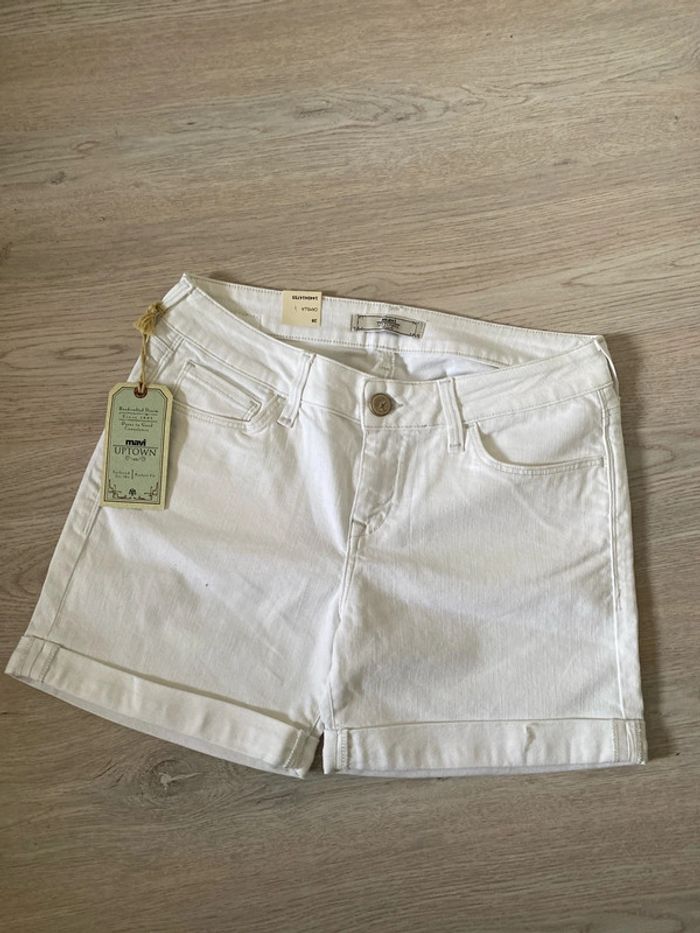 Short bermuda en jean blanc mavi uptown taille 28 soit 38 40 Neuf