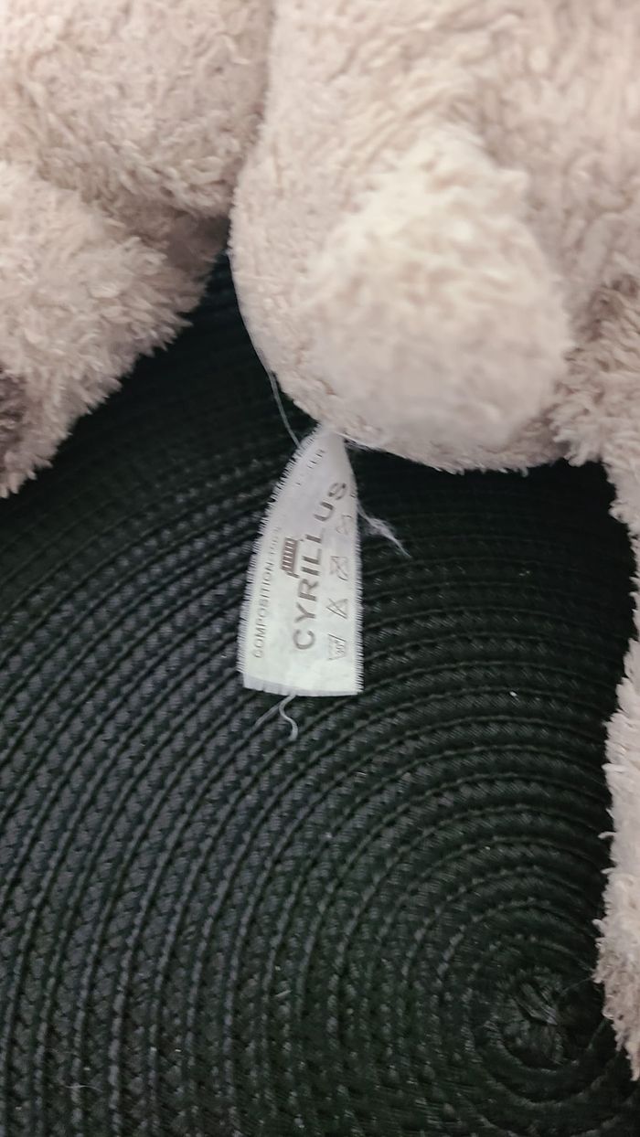 OURS CYRILLUS DOUDOU GRIS ECHARPE PELUCHE 35 CMS - photo numéro 4