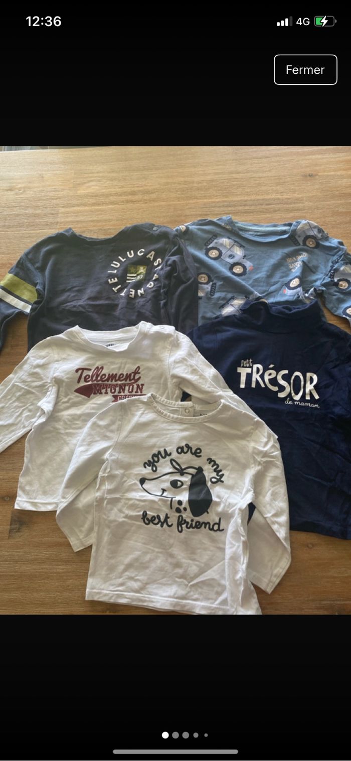 Lot 5 tee shirt manches longues