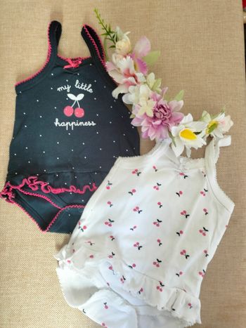 Lot de deux bodies bébé fille
