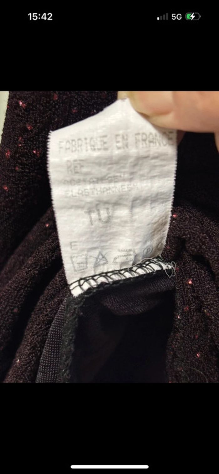 Joli haut prune foncé avec brillant Mode Paris taille 52 entre aisselles 64 cm - photo numéro 5